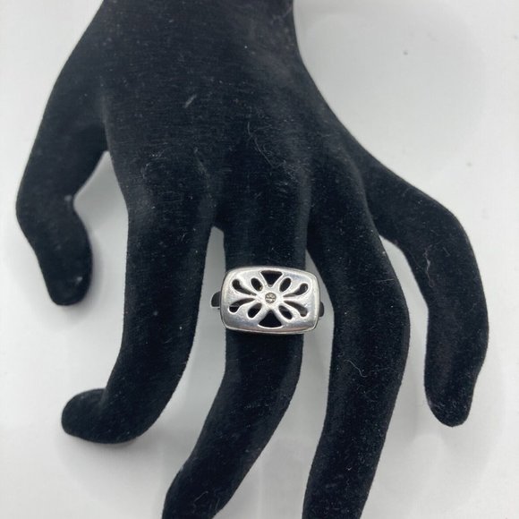 Sterling Silver Signed AK  Ring Size 7 cut out - Picture 2 of 9